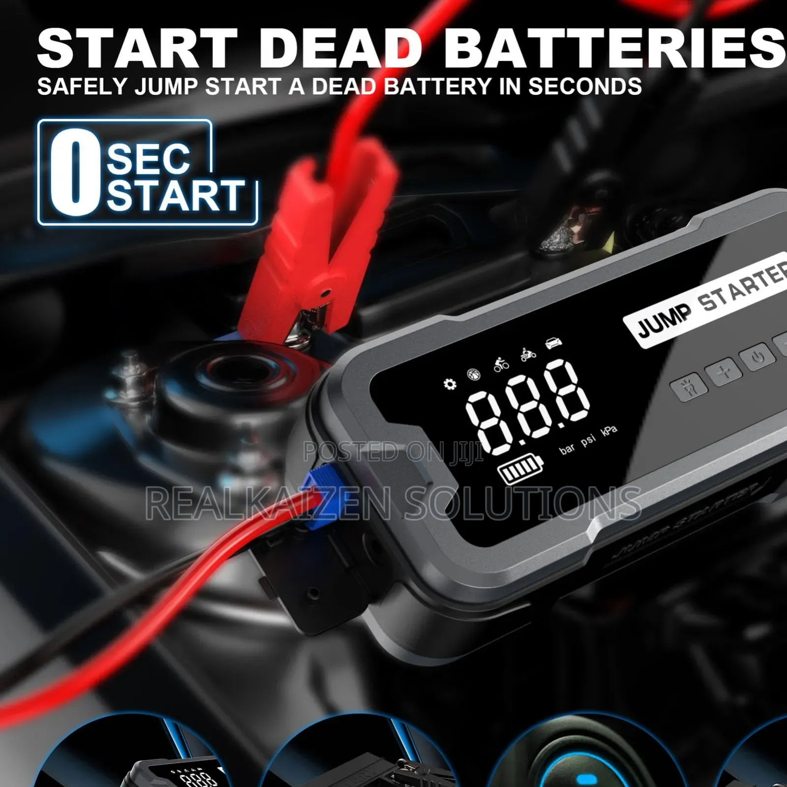 Power Car Jump Starter Power Pack With Air Compressor