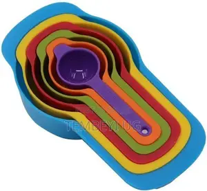 Plastic Stackable Measuring Cups and Spoons Set - 6 Pieces
