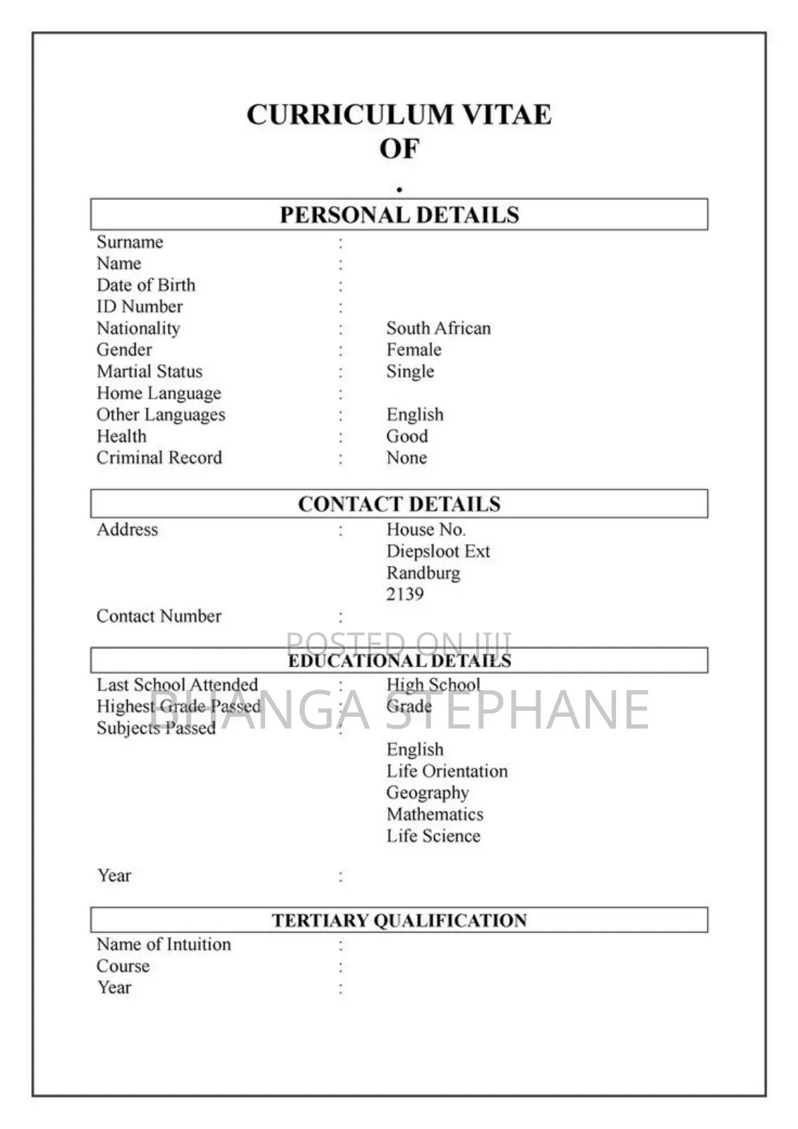 Curriculum Vitae Making