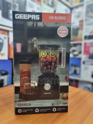 Geepas 3 in 1 Blender, Smoothie Bottle and Grinder