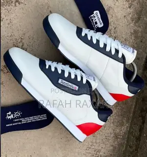 Original White/Blue/Red Reebok Charm Pride Leather Sneaker