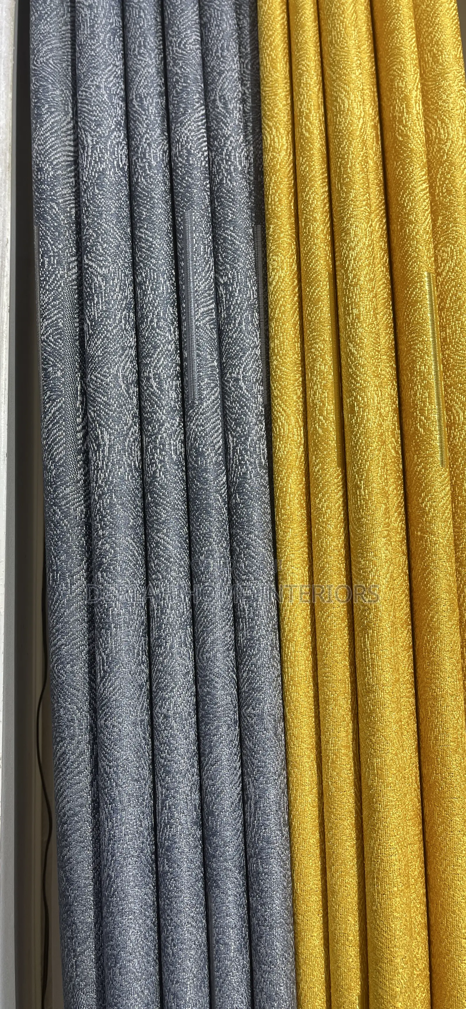 Dubai Imported Curtain Fabric Yellow and Grey