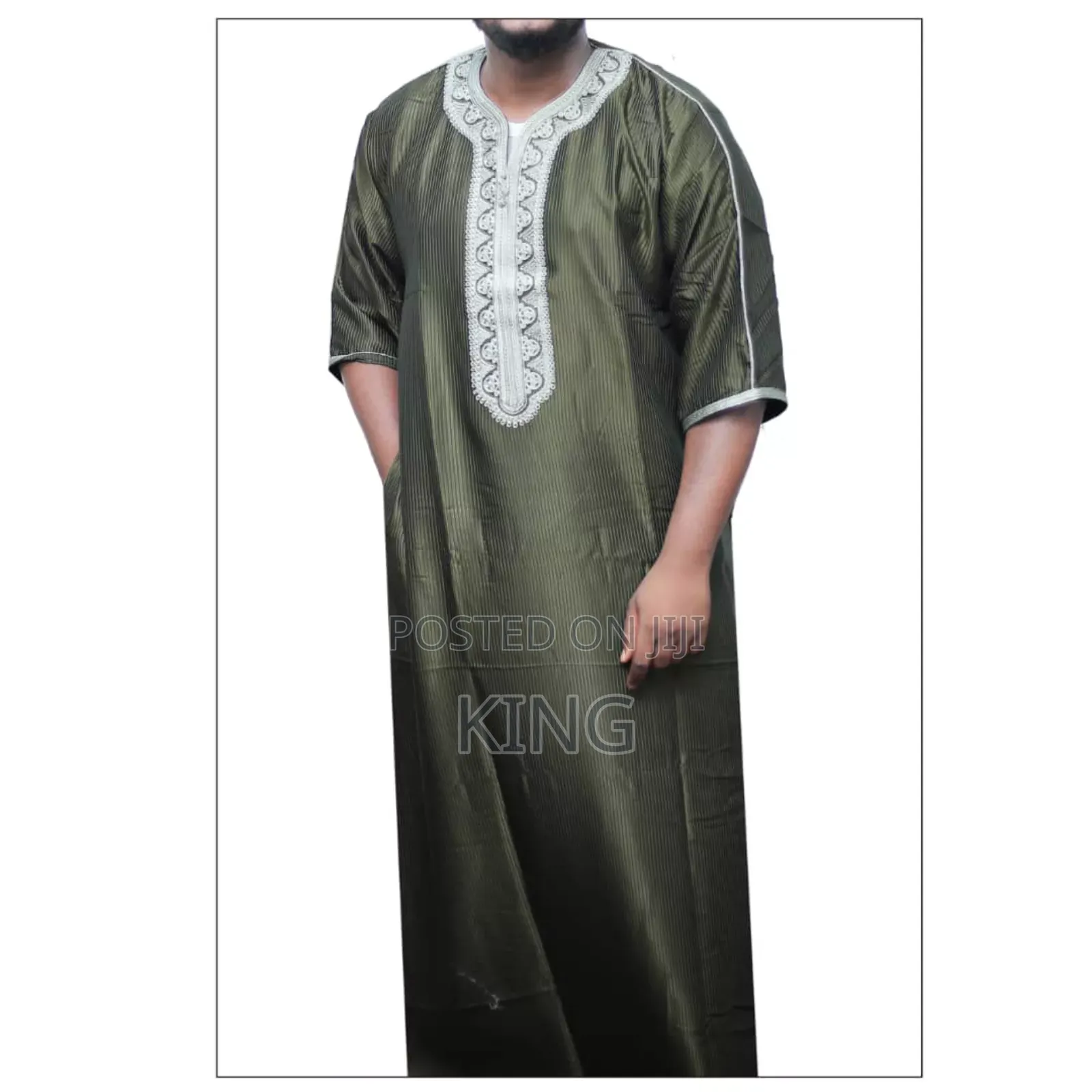 Muslim Ankara Half Sleeve Kanzu