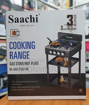 Saachi 3gas Burners +1 Electric Hotplate Standing Cooker