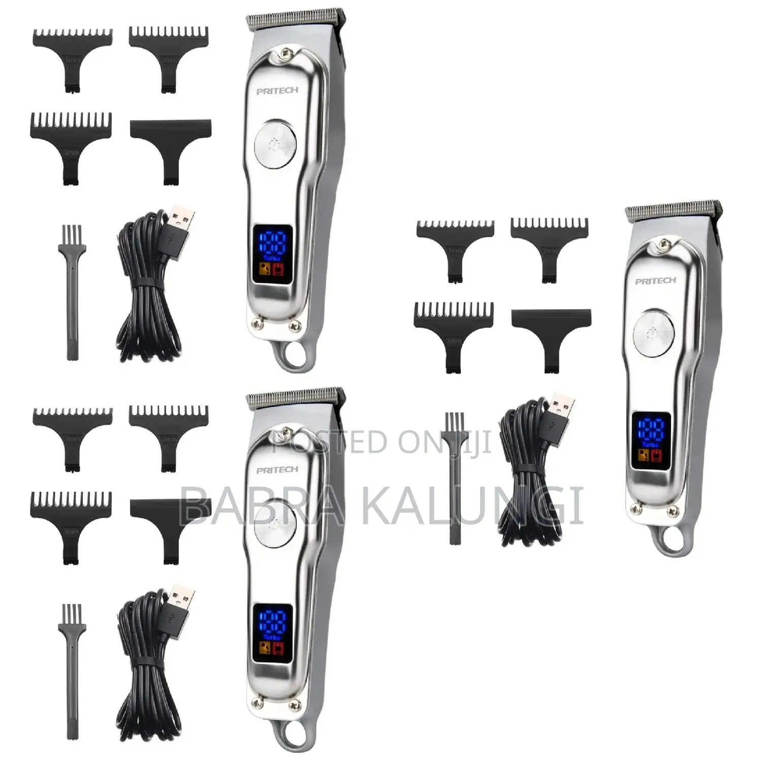 Pritech Rechargeable 6pcs Hair Clipper Set