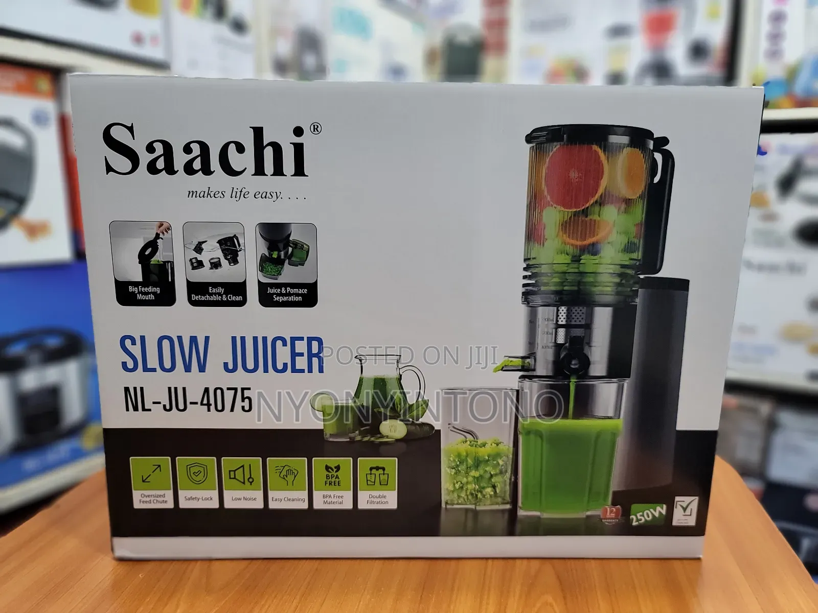 Saachi Top-Quality Slow Juicer With Over Sized Feed Chute
