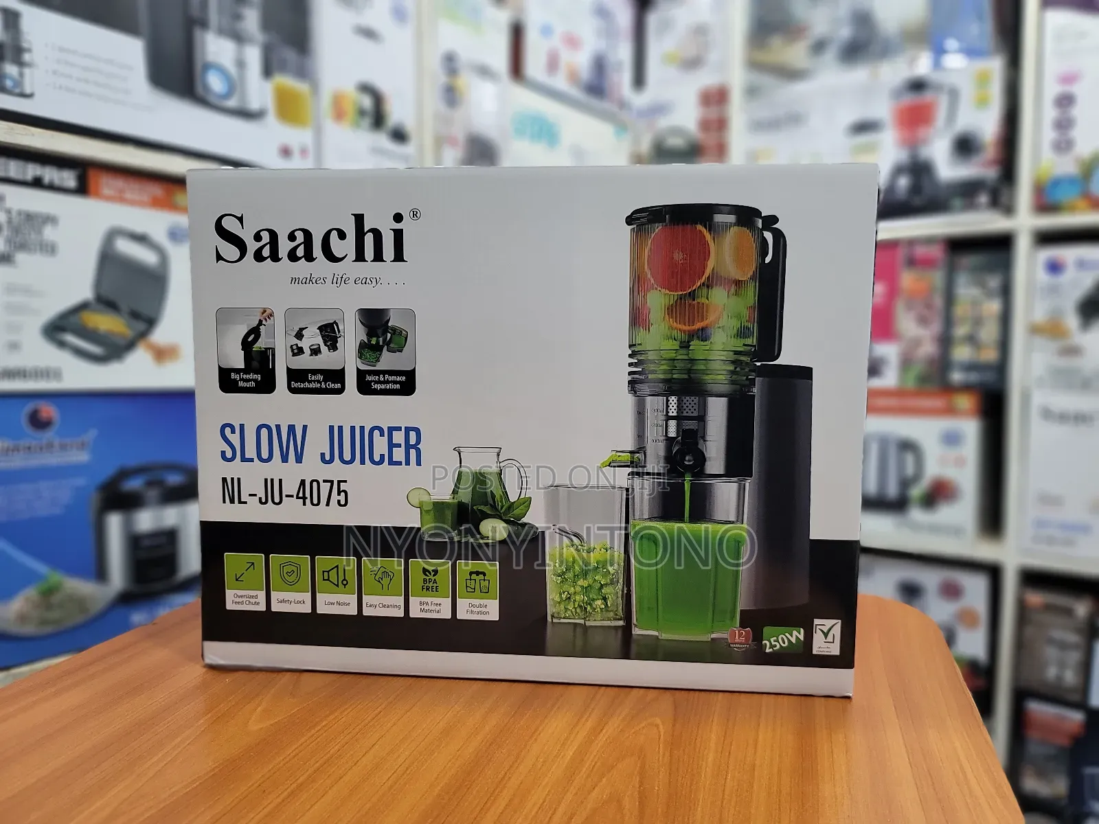 Saachi Top-Quality Slow Juicer With Over Sized Feed Chute