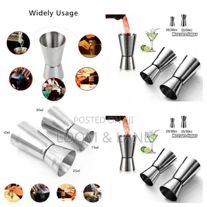 2pcs Stainless Steel Cocktail Measuring Cups