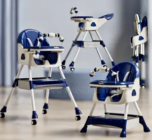 Blue and White Adjustable Feeding Chair