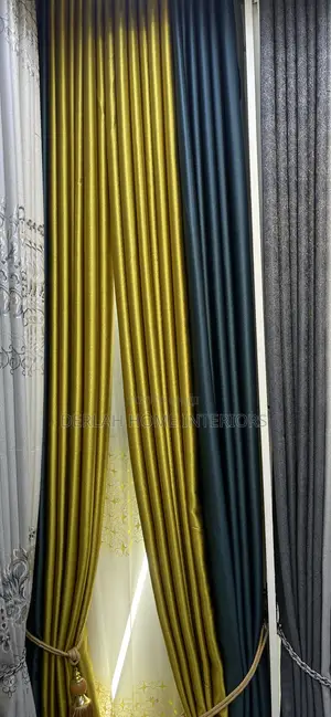 Green and Yellow Curtain (2 Meter Pcs)