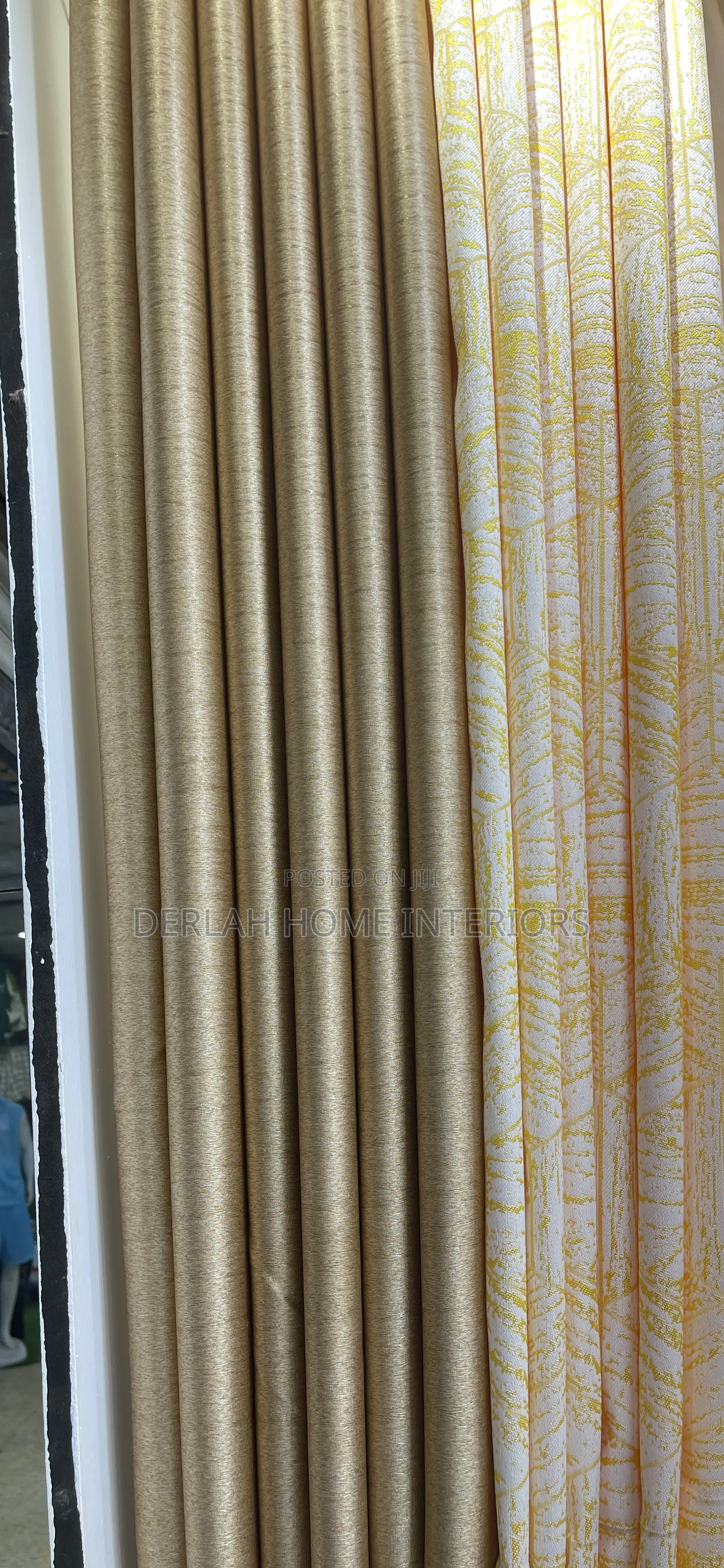 Metallic Gold Curtains Per Ready Meter