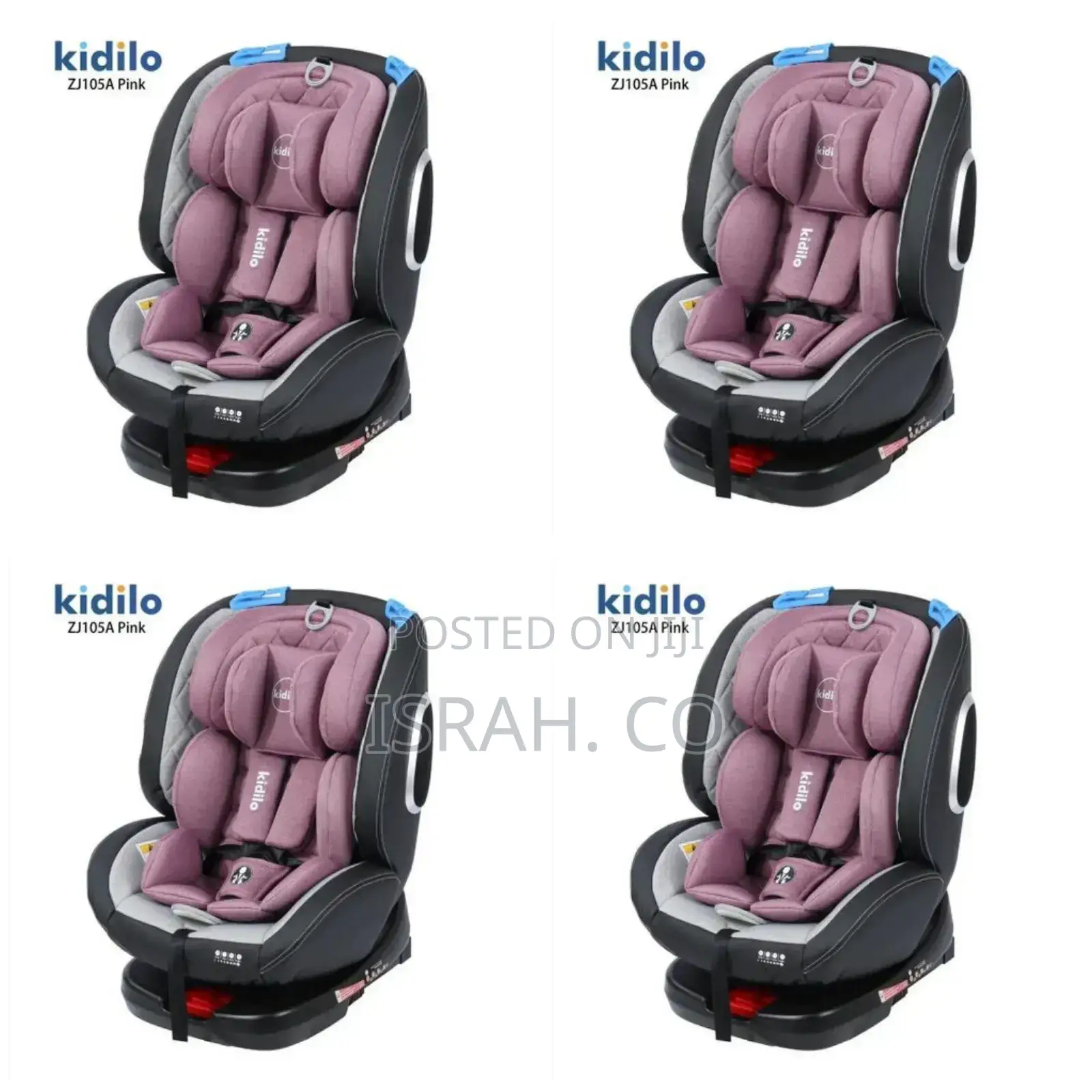 Portable Infant Car Seat With a High Back Pink