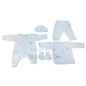 6 Pieces Cotton Clothing Set for All Babies-White