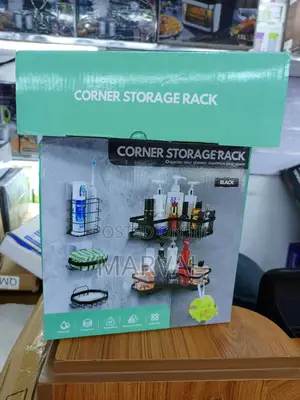 5 Pieces Bathroom Corner Shelves-Black