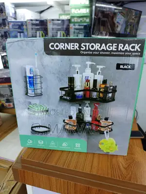 5 Pieces Bathroom Corner Shelves-Black