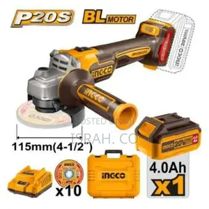 Ingco Lithium-Ionangle Grinder 20v Battery Charger Included