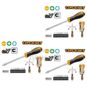 Ingco 12 Pieces Flexible Shaft Screwdriver Set - Multicolour