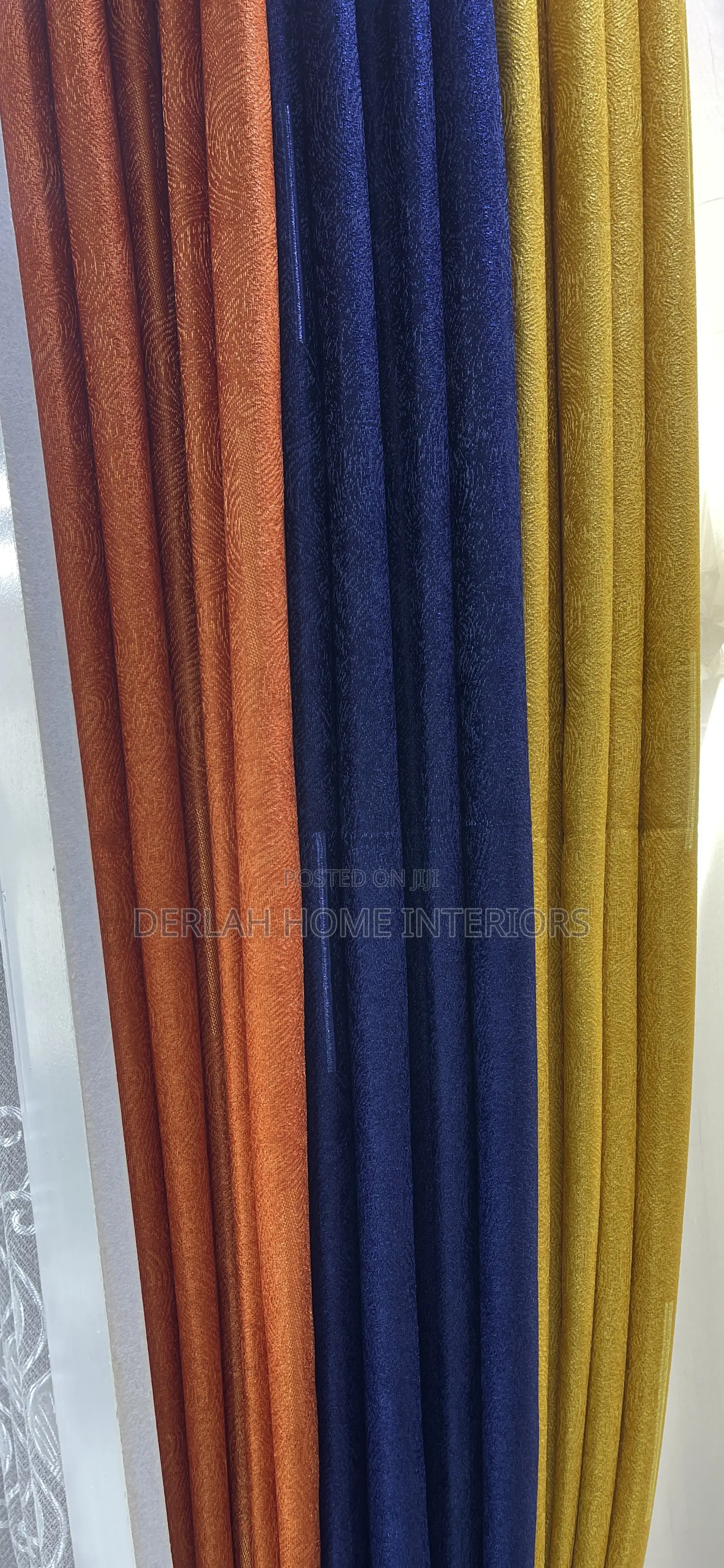 Orange ,Navy Blue and Yellow Curtain Per Ready Meter