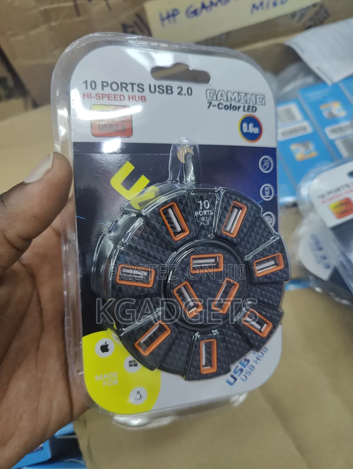 10 Ports Usb Hubs With 7 Color Led
