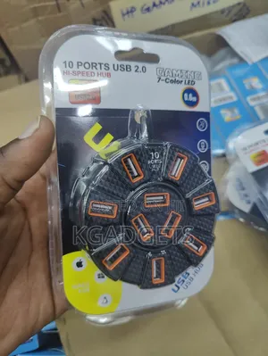 10 Ports Usb Hubs With 7 Color Led