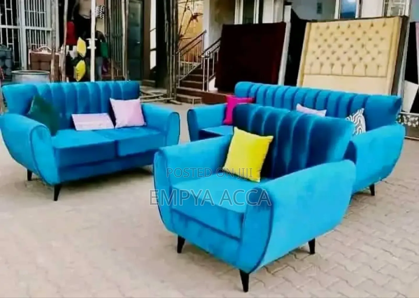 Lines Sofa Set Blue