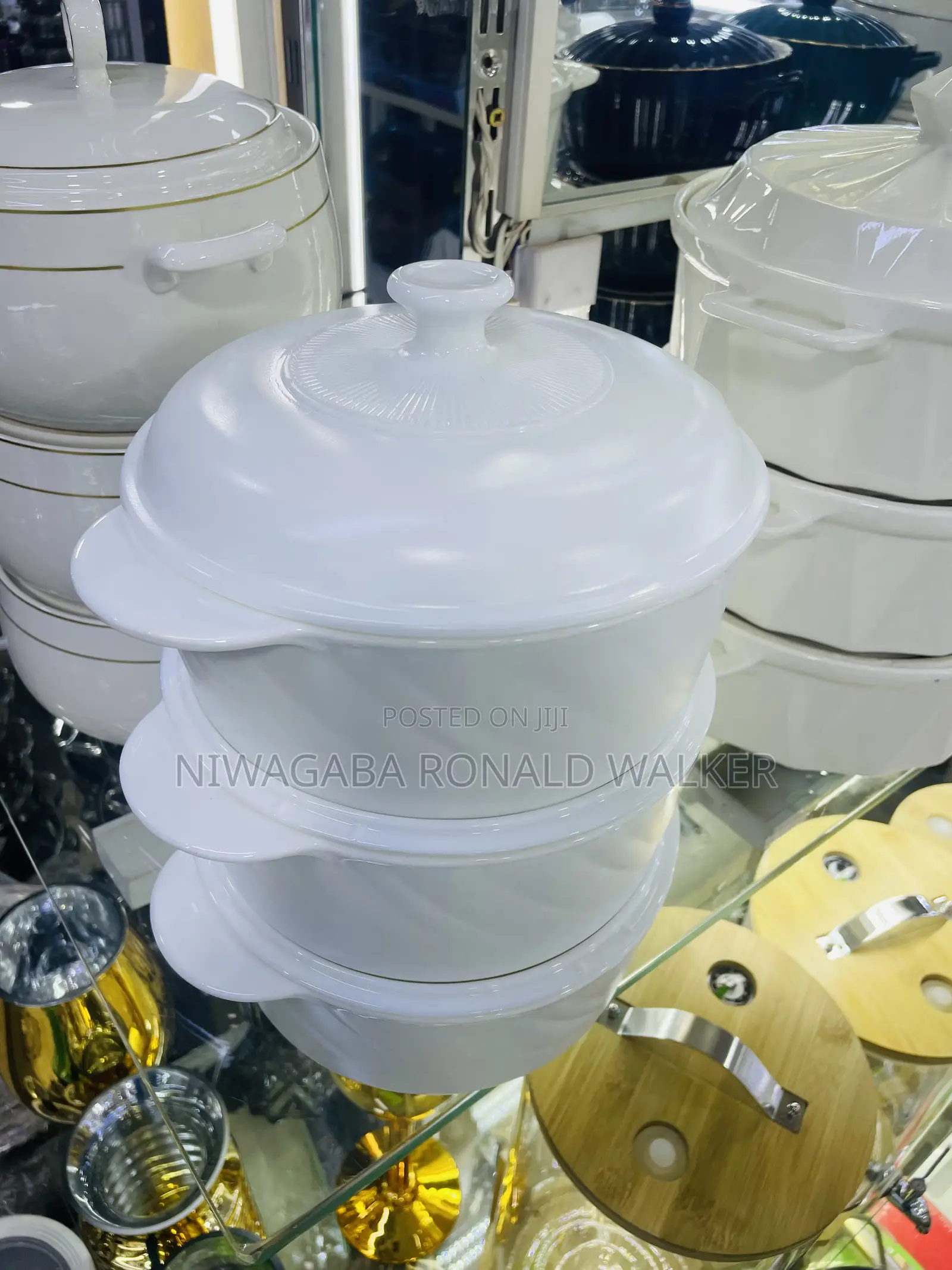 3pc Ceramic Serving Bowls/Dishes White Set