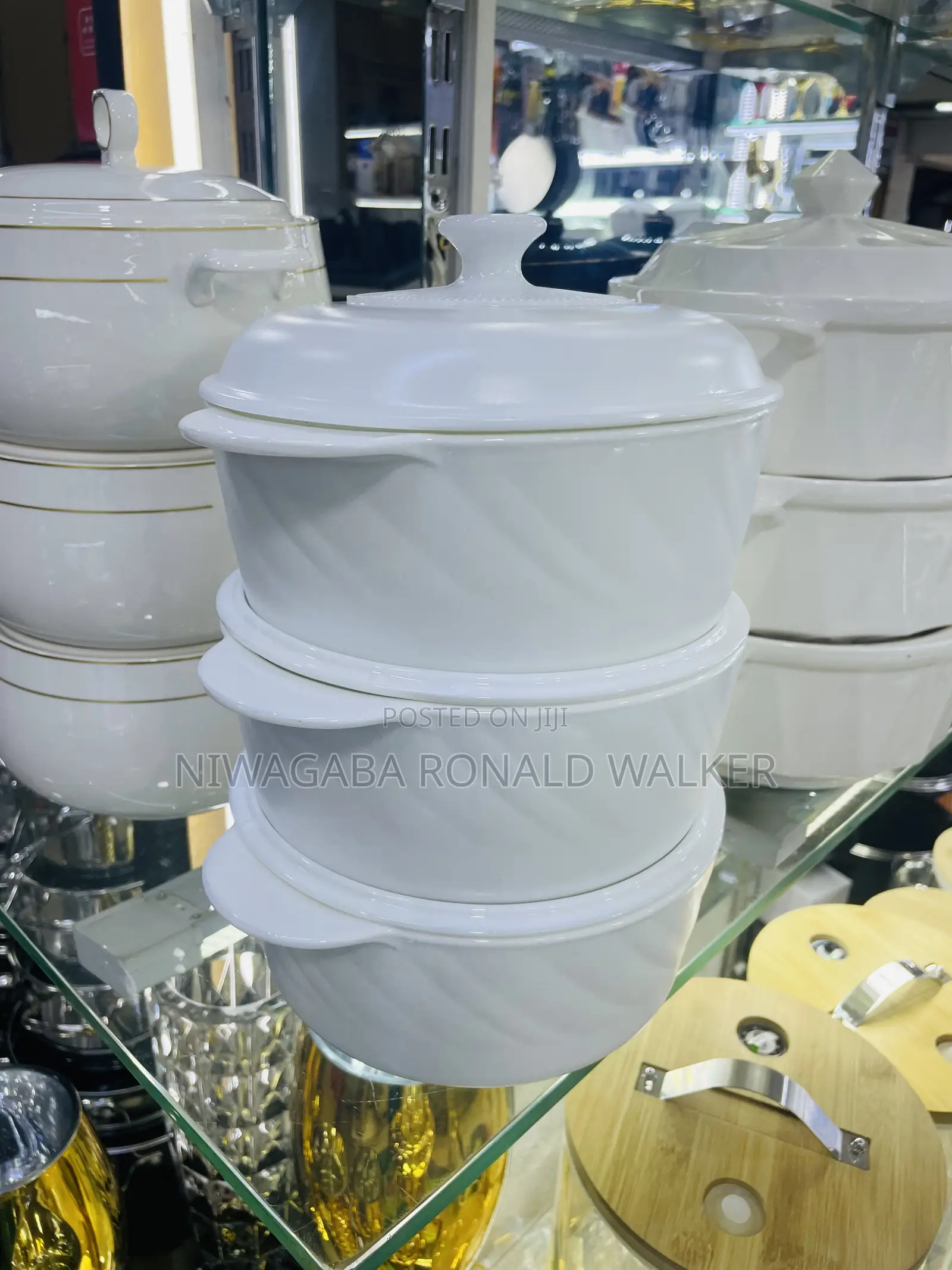 3pc Ceramic Serving Bowls/Dishes White Set