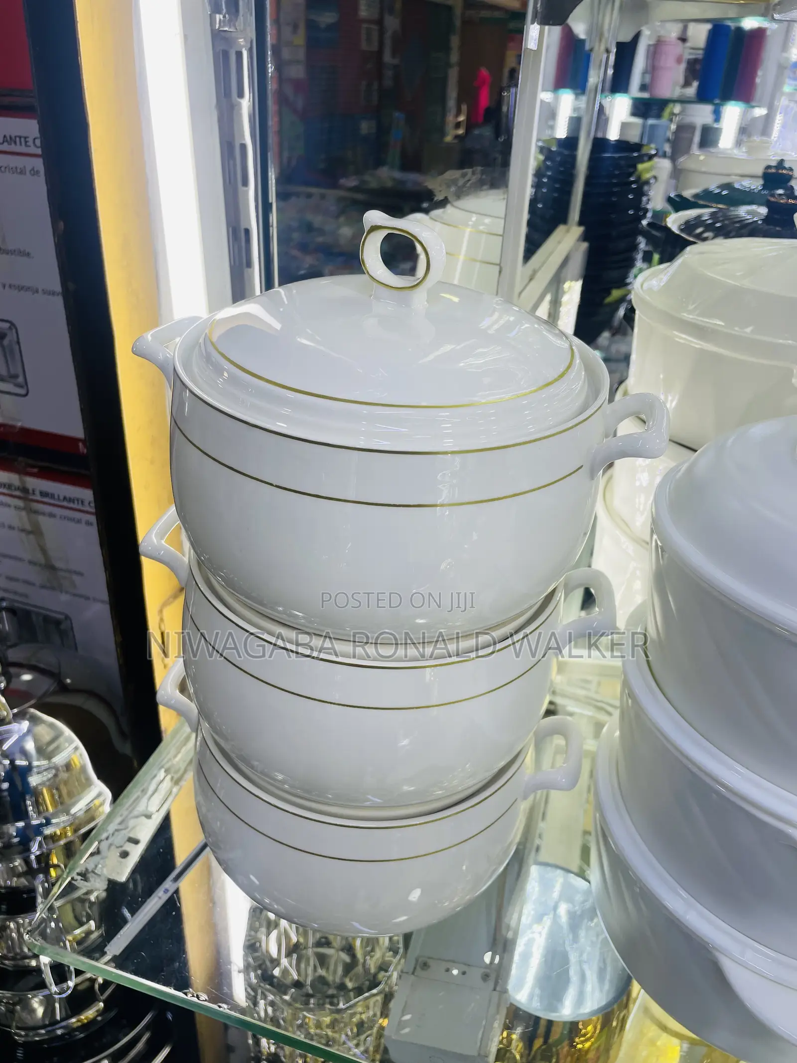 3pc Sq Professional Ceramic Hot Pots White