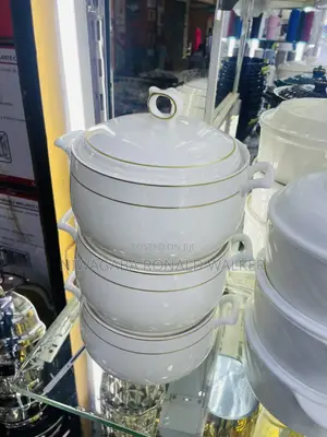 3pc Sq Professional Ceramic Hot Pots White