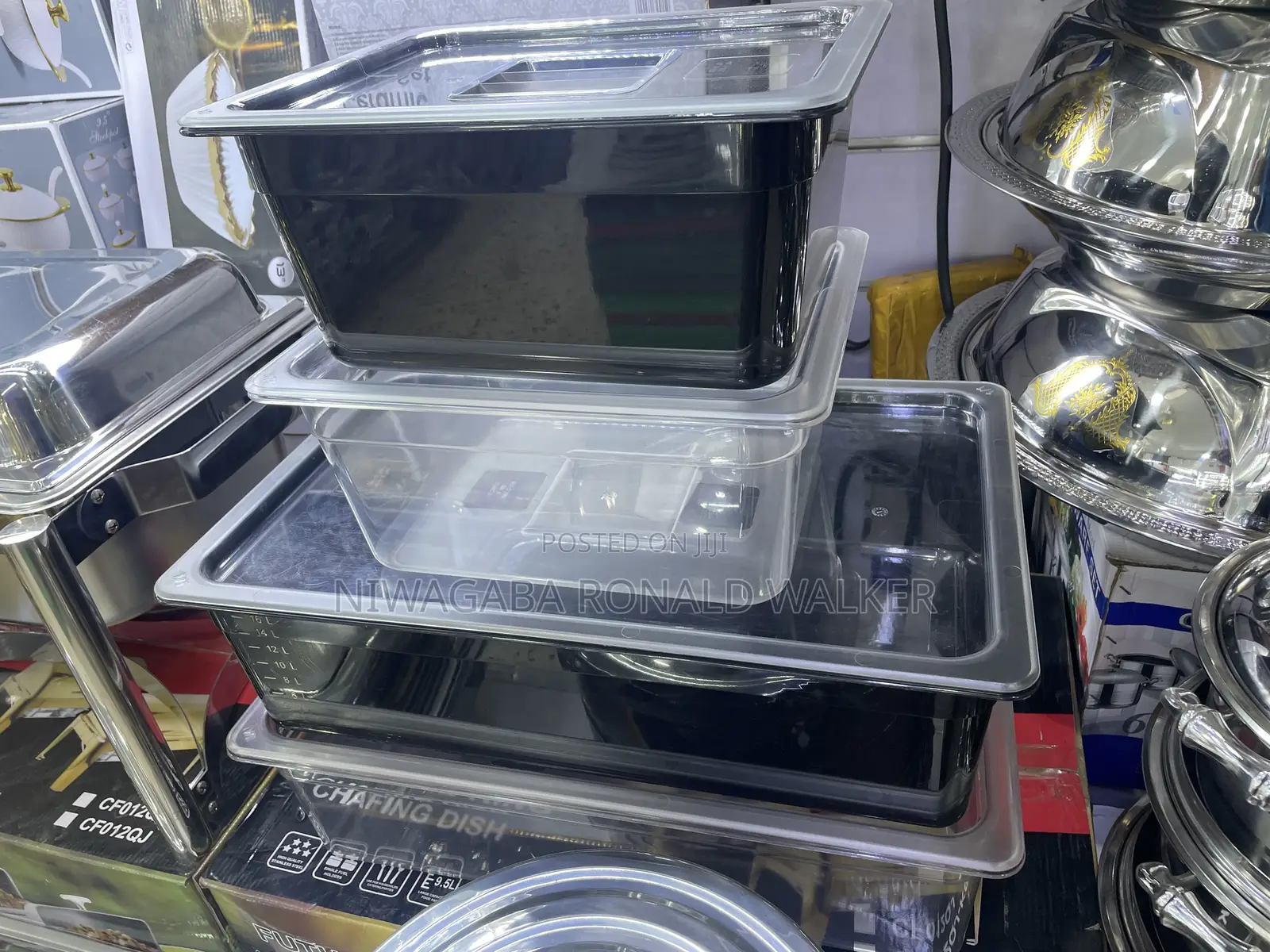 4pc Transparent Black Plastic Containers