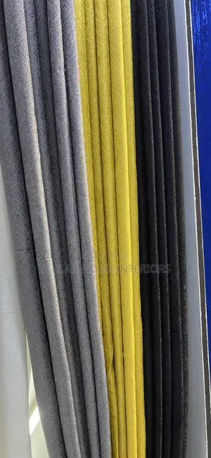 Yellow , Grey and Black Curtains