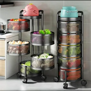 Kitchen Rotating Rack for Vegetables, Fruits- Household