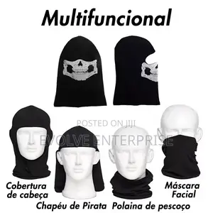 Musion Full Face Mask Black Ghosts Print Balaclava