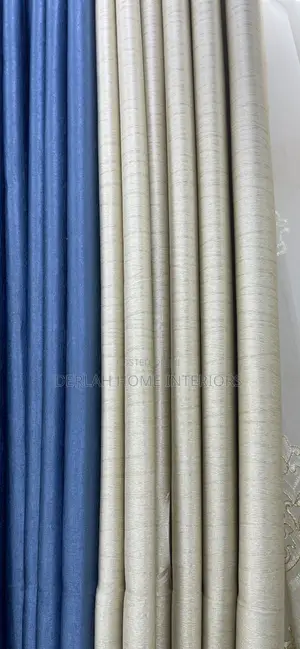 Cream and Blue Curtain Per Meter
