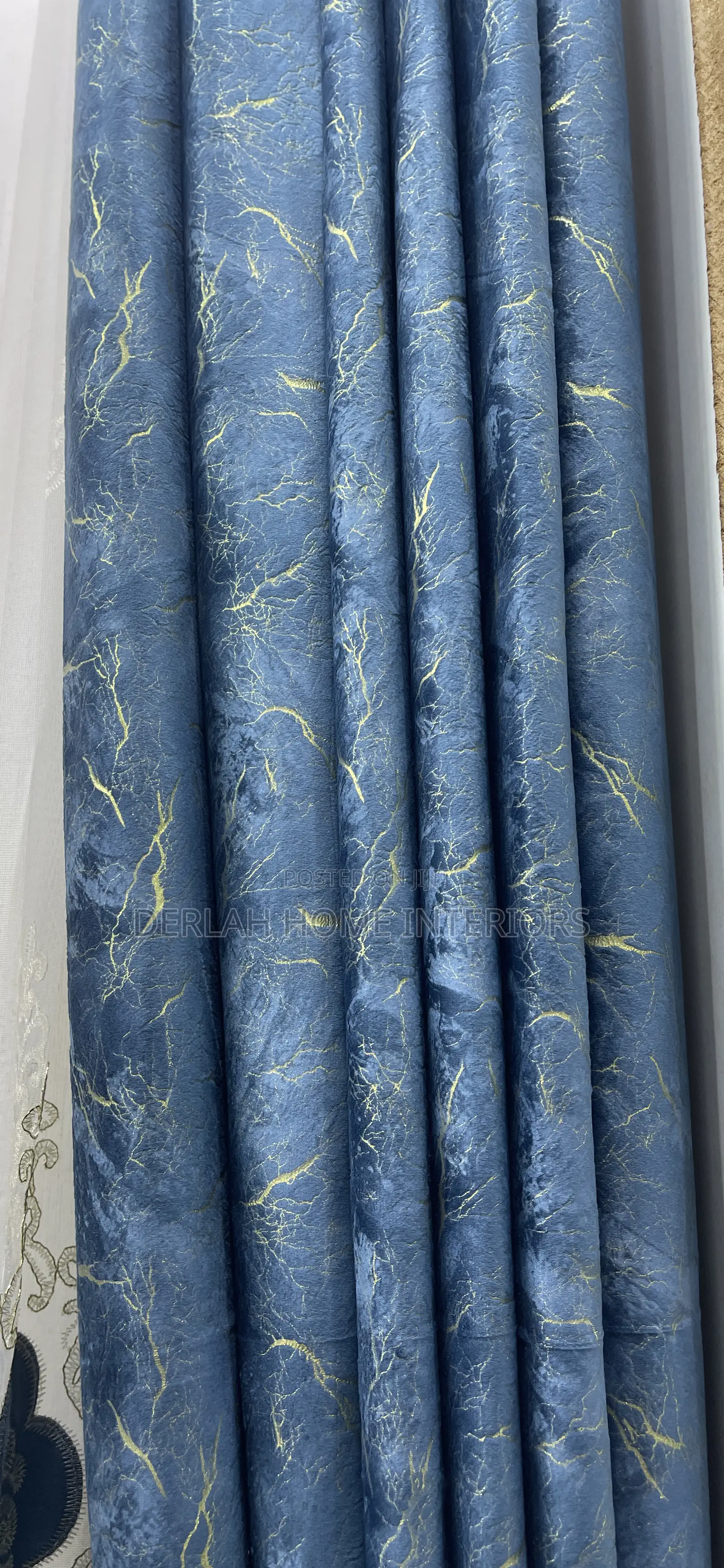 Velvet Blue Curtains by Ready Meter