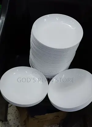White Plastic Plates 12pcs