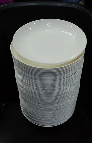 Plastic Dinner Plates 12pcs (White)