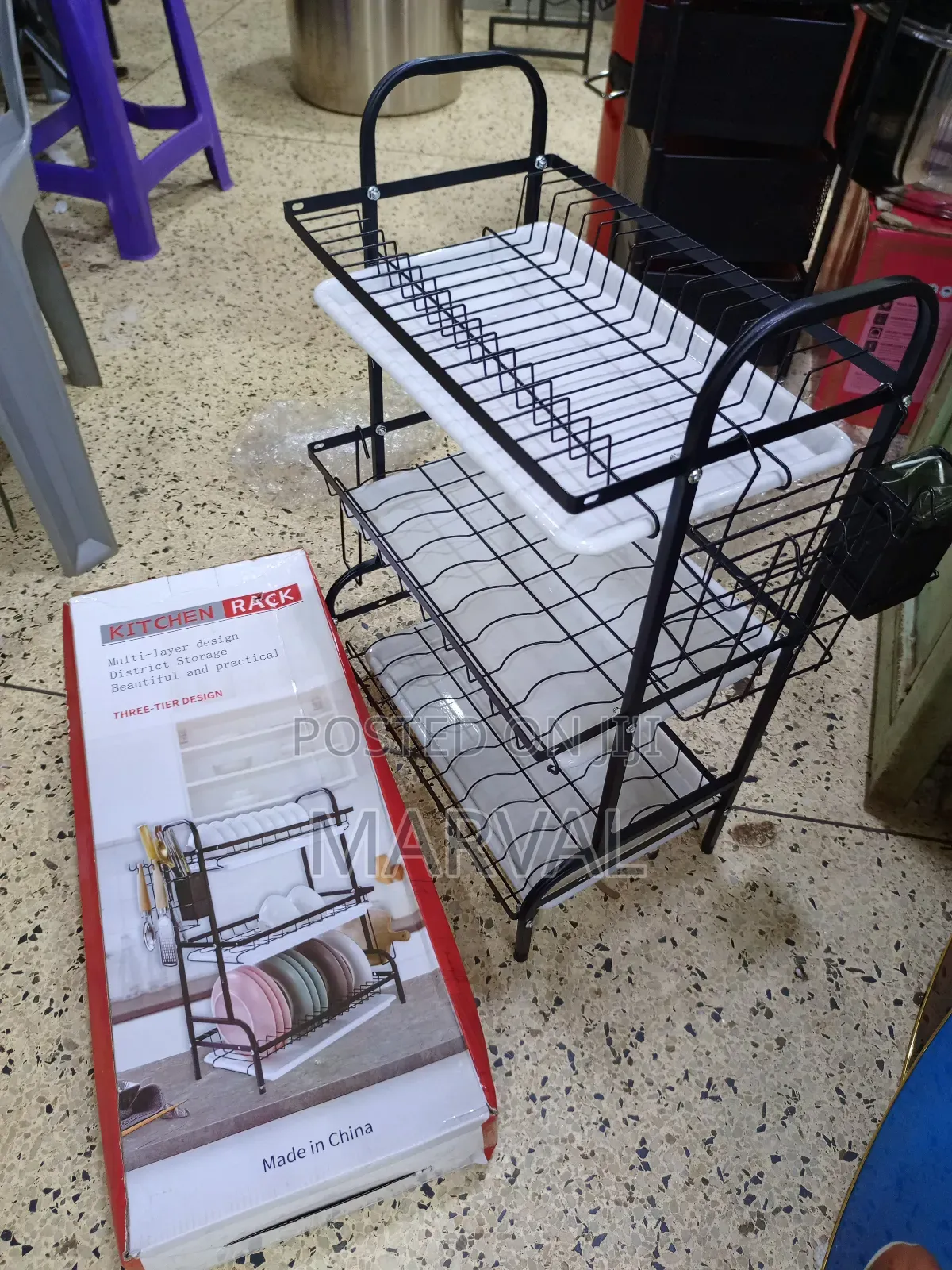 Three-Tier Design Kitchen Rack