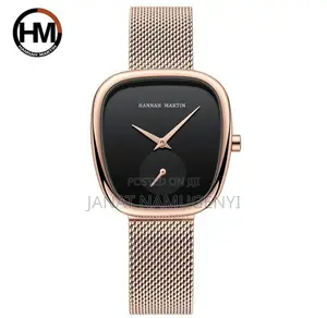 Hannah Martin Rose Gold and Black Watch