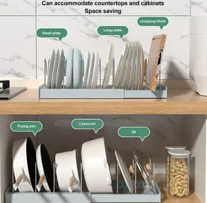 Expanded Abs Dish/ Pan Organizer for Cabinets , Pots Pans