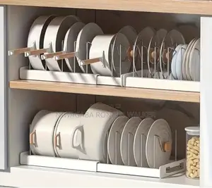 Expanded Abs Dish/ Pan Organizer for Cabinets , Pots Pans