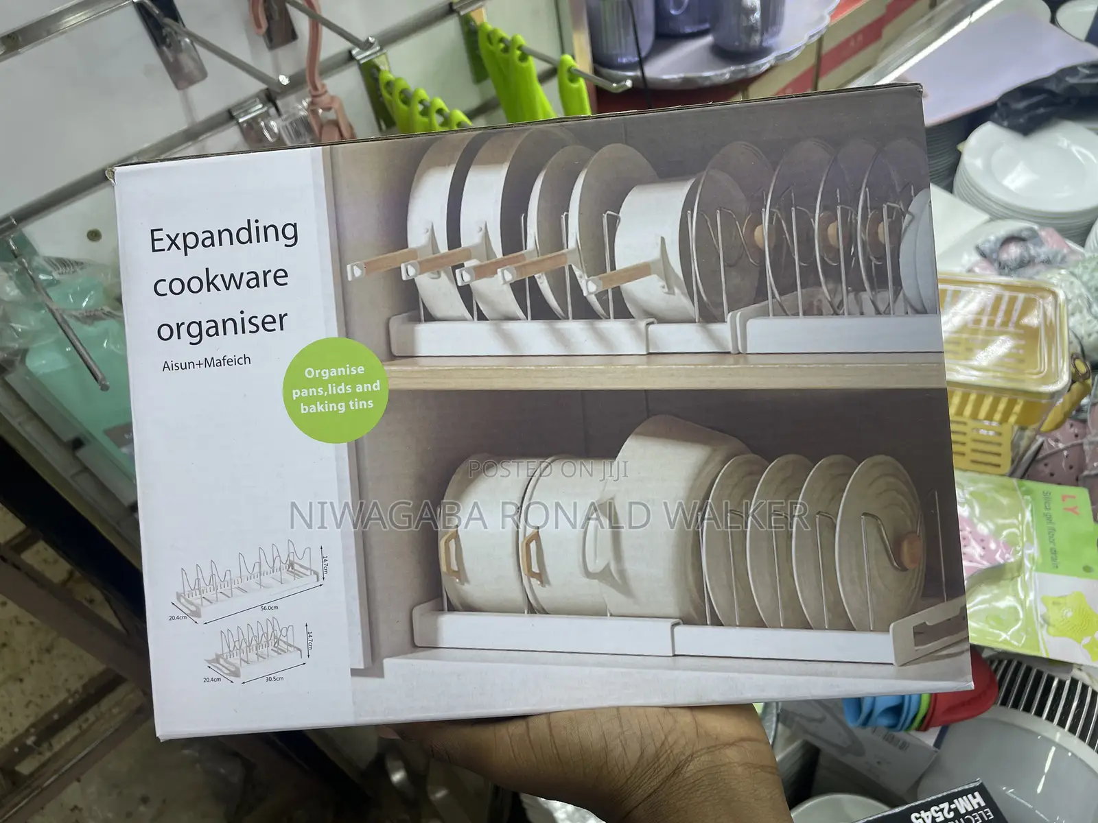 Expanded Abs Dish/ Pan Organizer for Cabinets , Pots Pans