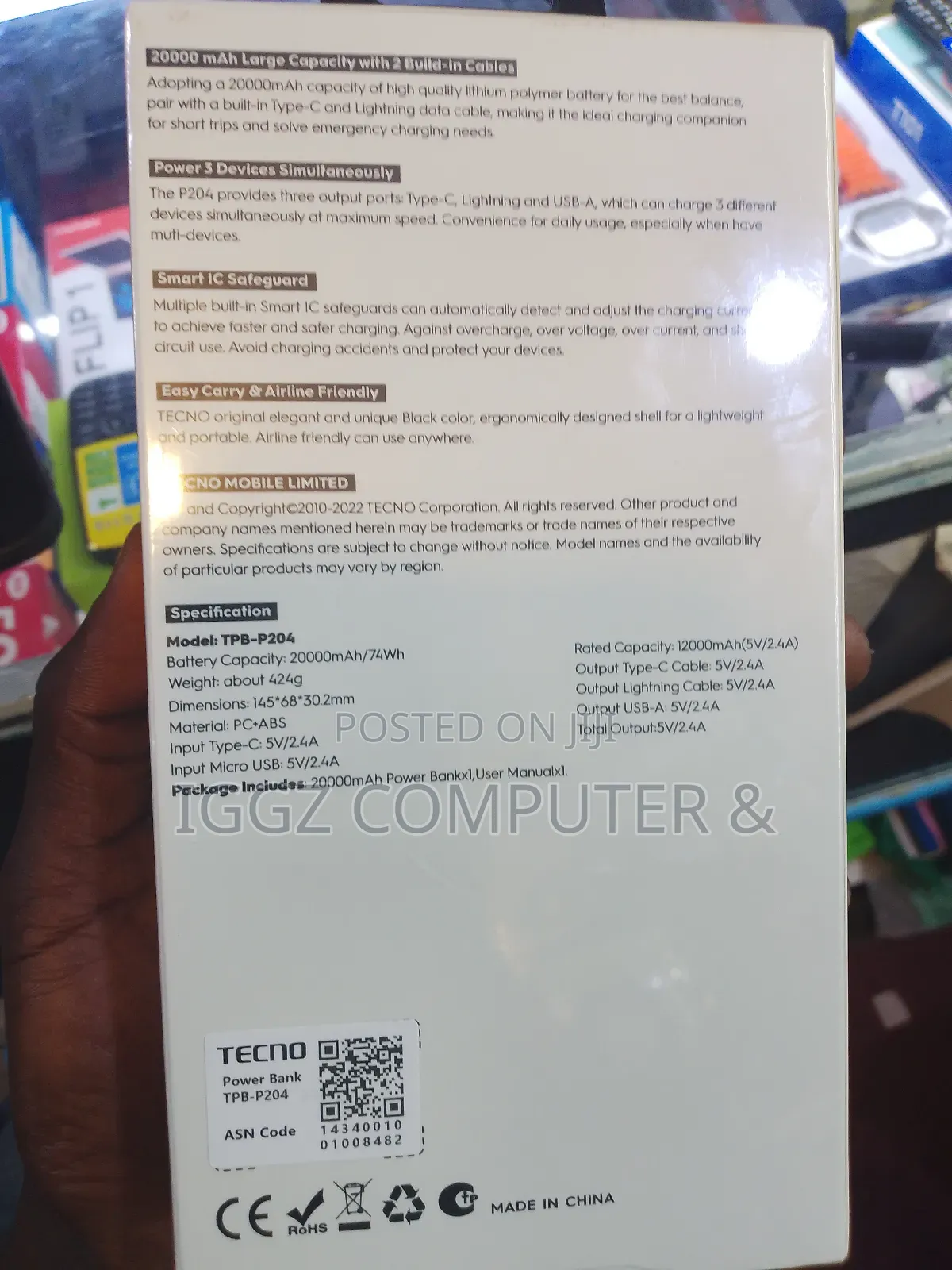 Tecno Power Bank P204