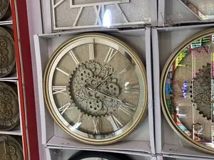 Decorative Circular Wall Clock With Roman Numerals Display