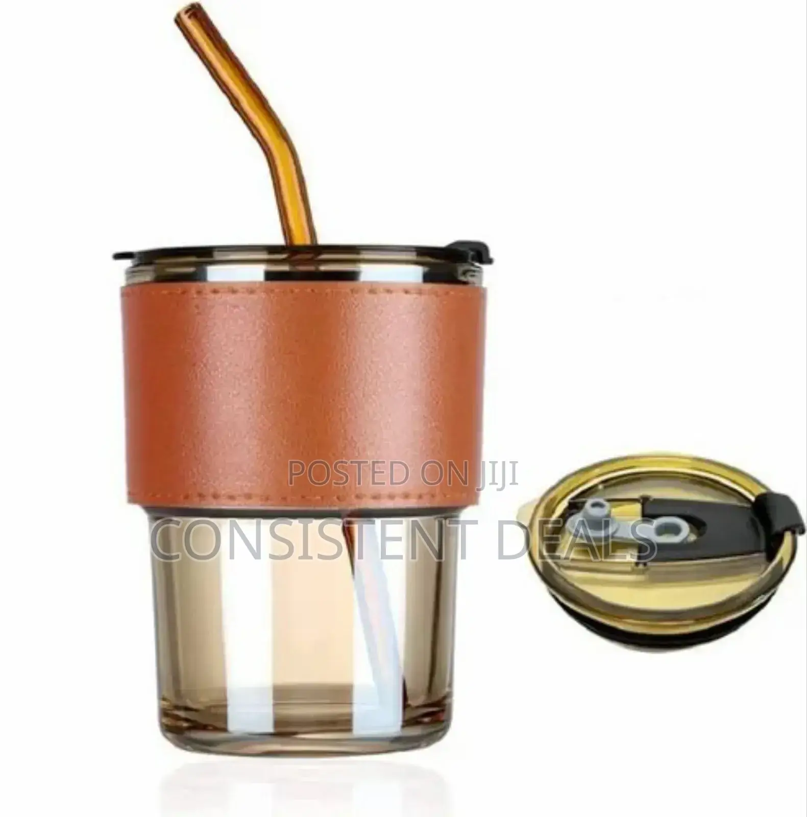 Leather Grip Coffee Cup Supper Glass