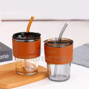 Coffee Cup Sipper Glass Mug