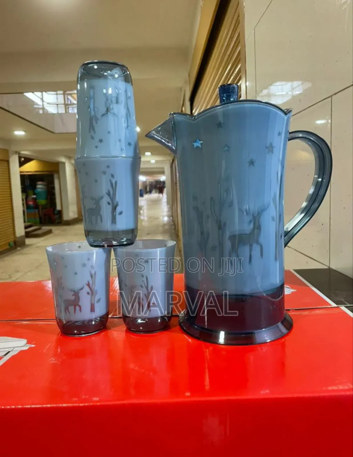Water Jug Set Unbreakable Melamine With Glasses