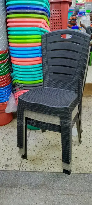 Vip Plastic Armless Plastic Chairs Black and Gray