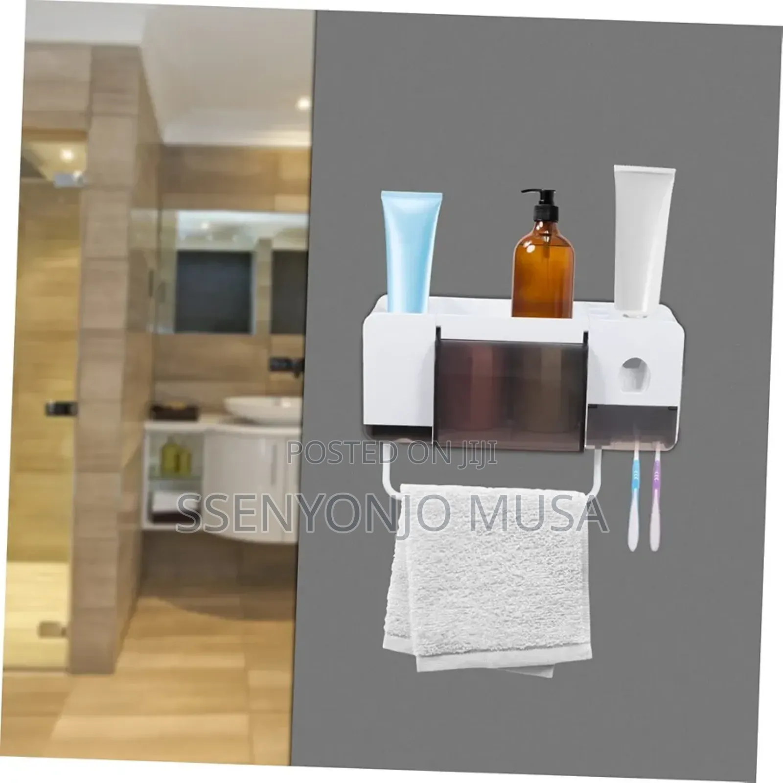 Wall Mounted Toothpaste Dispenser Holder And Toothbrush