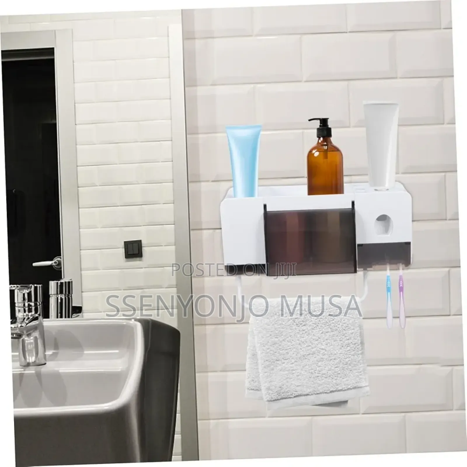 Wall Mounted Toothpaste Dispenser Holder And Toothbrush